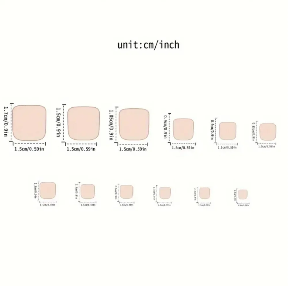 24 Pieces Fake Toe Press On Nails
